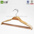 wood skirt hanger with bar and antislip strip